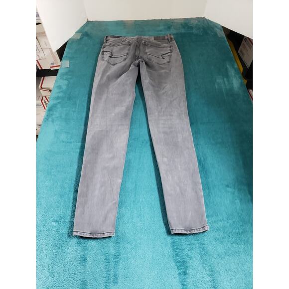 American Eagle Jeans Size 00 Womens Gray Stretch Denim Pants High Rise Jegging - Picture 11 of 14